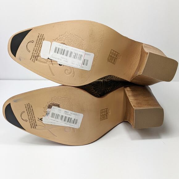 Free People 38 Barclay Brown Snake Embossed brown tan leather ankle boot western - Picture 8 of 8